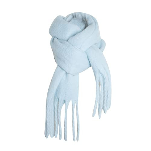 Women's Winter Scarf Classic Tassel Solid Scarf Large Shawl Oversized Scarves Soft Warm Blanket (Light Blue, One Size) | Amazon (US)