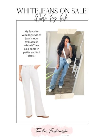 My favorite wide leg jeans are now available in white! (They also come in petite and tall sizes!)

#LTKfindsunder100 #LTKworkwear #LTKsalealert