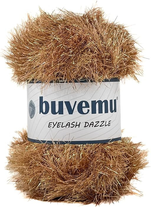 Eyelash Dazzle Yarn, Metallic Sparkle Fun Fur, Camel Gold | Amazon (US)