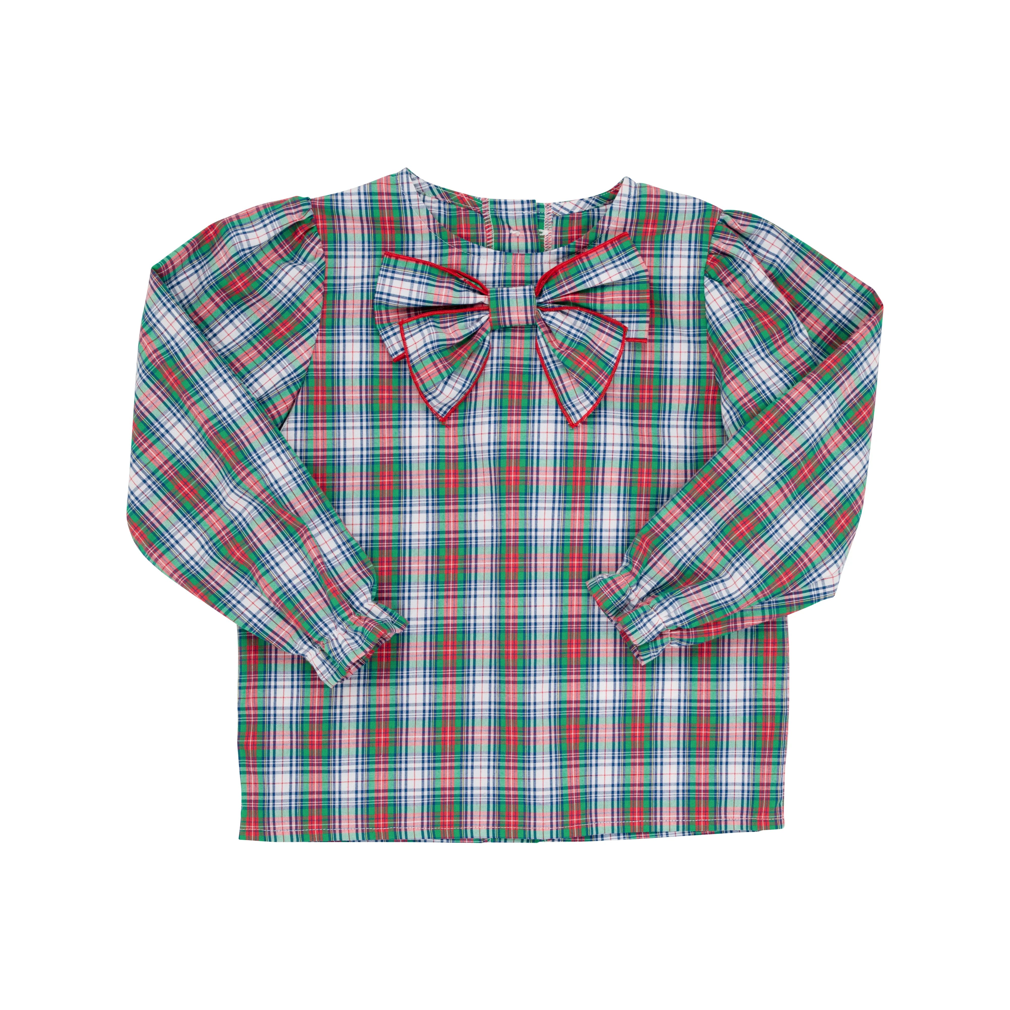Beatrice Bow Blouse & Onesie - Prestonwood Plaid with Richmond Red | The Beaufort Bonnet Company