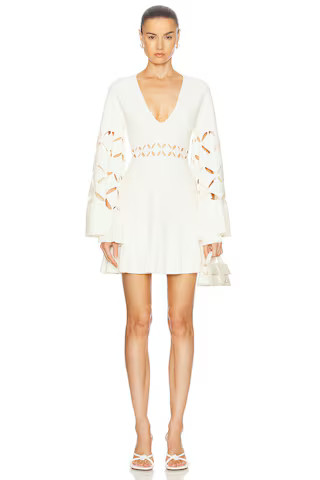 Alexis Linden Mini Dress in Off White | FWRD | FWRD 