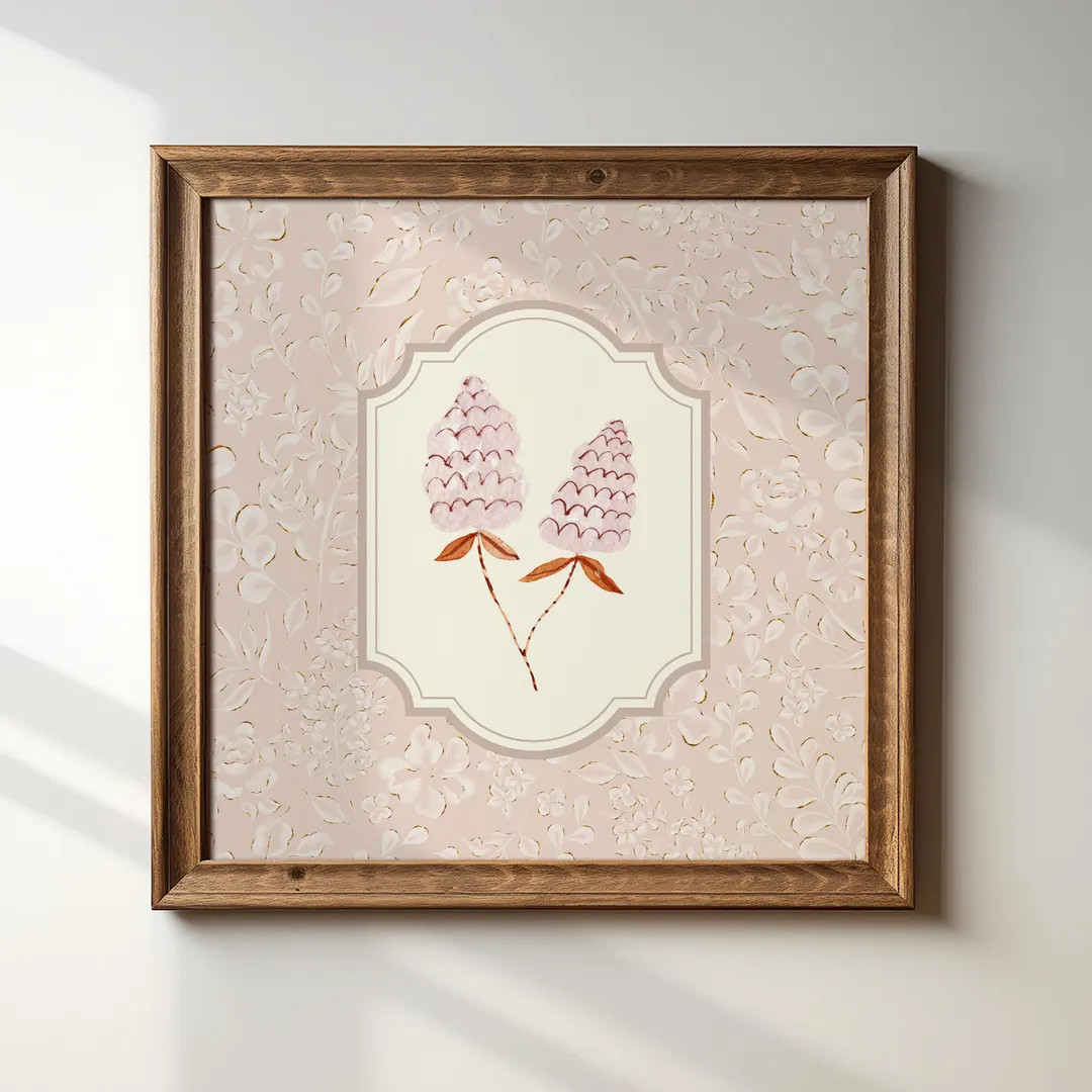 Watercolor Wildflowers, Square Blush Floral Illustration Print, Digital Download Art Print, Wall ... | Etsy (US)