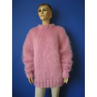 Made To Order New Hand Knitted Fluffy Pink Mohair Sweater | Etsy (US)