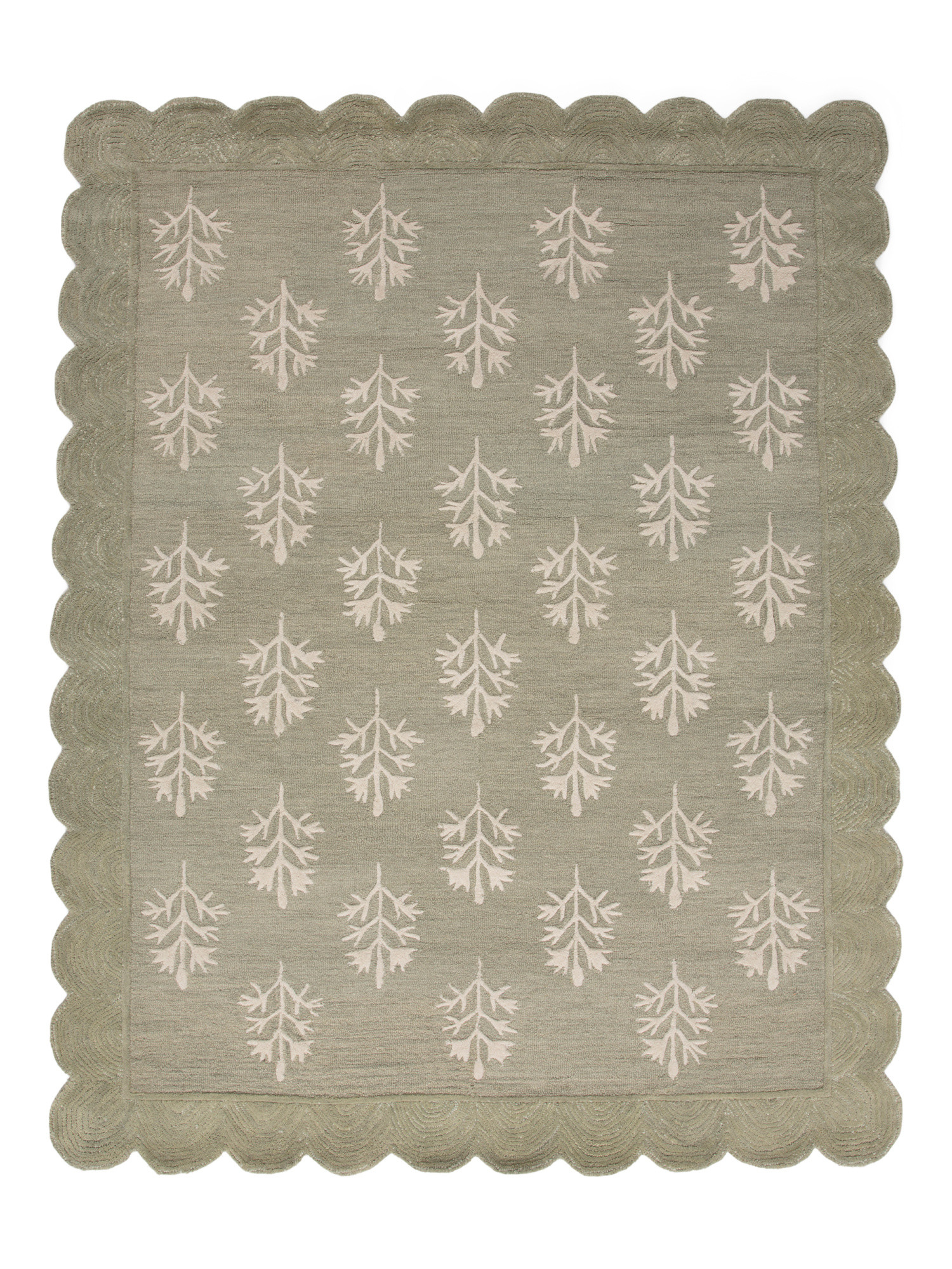 7x9 Wool Scalloped Rug | Marshalls