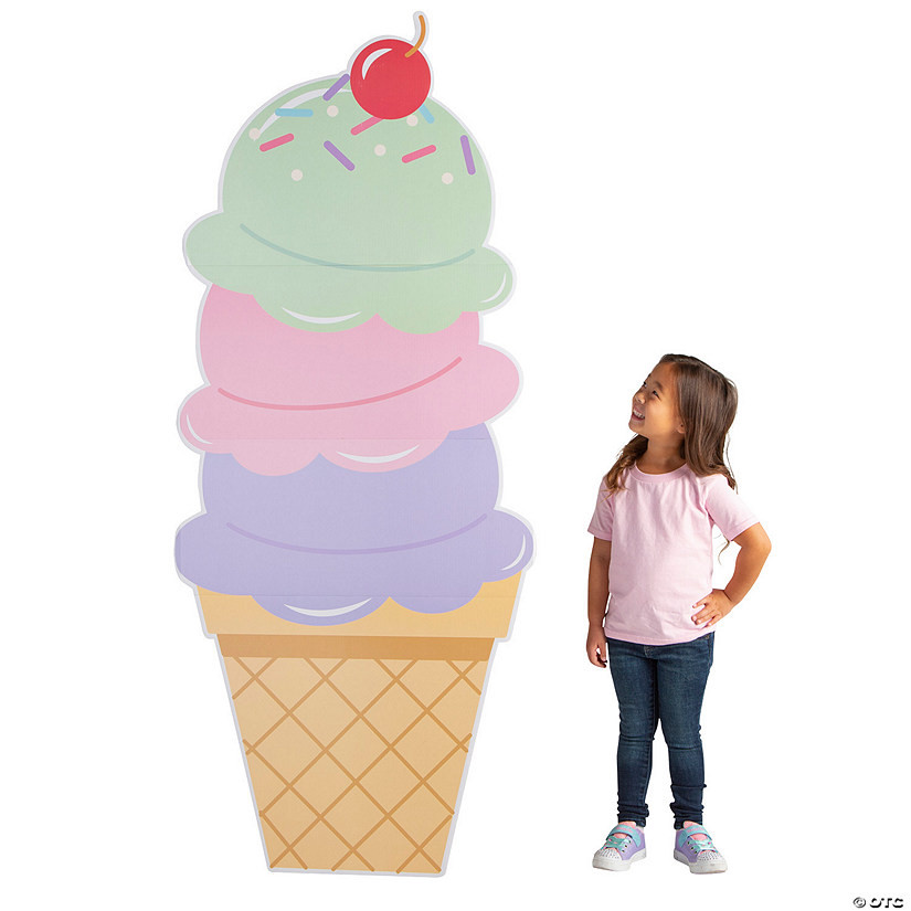 Colorful 71" Ice Cream Cardboard Cutout Stand-Up - 1 Pc. | Oriental Trading Company