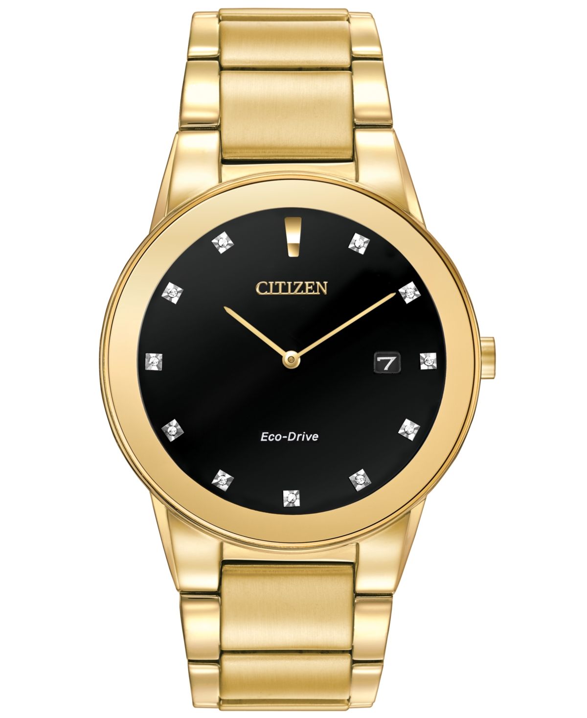 Citizen Men's Eco-Drive Axiom Diamond Accent Gold-Tone Stainless Steel Bracelet Watch 40mm AU1062-56 | Macys (US)