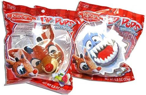 Rudolph The Red-Nosed Reindeer Christmas Lip Pop Lollipops (Pack of 2) | Amazon (US)