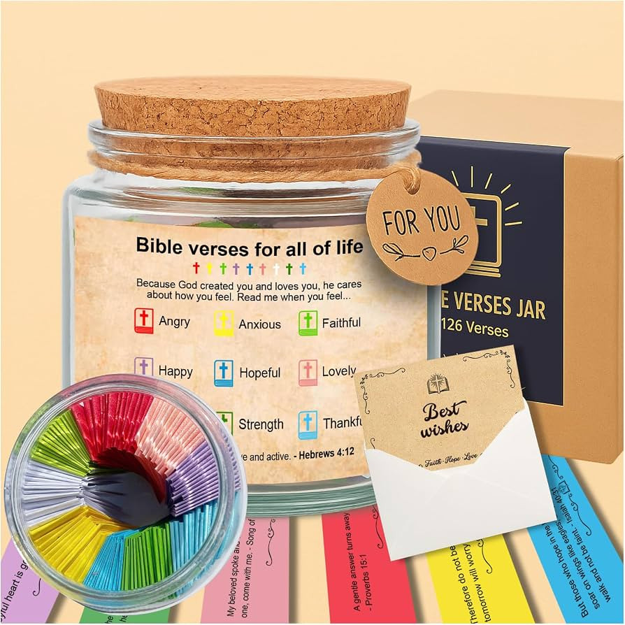 126 Bible Verse Jar, Bible Verses in a Jar Handmade, Christian Gifts for Women, Religious Graduat... | Amazon (US)
