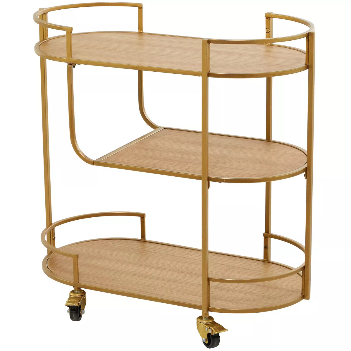 Contemporary Metal and Wood Bar Cart Gold - Olivia & May | Target