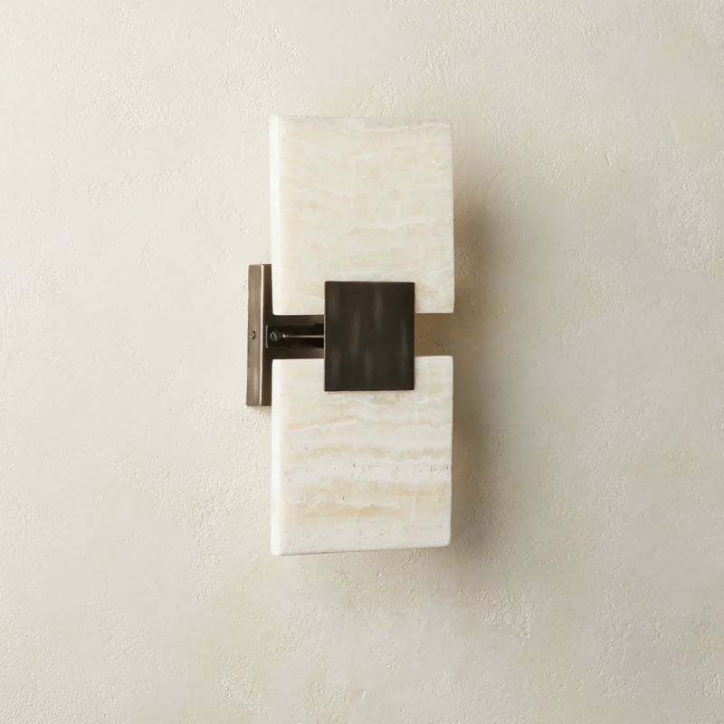 Everly Double Onyx Wall Sconce | CB2 | CB2