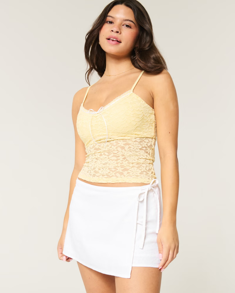 Linen-Blend Wrap Skort | Hollister (UK)