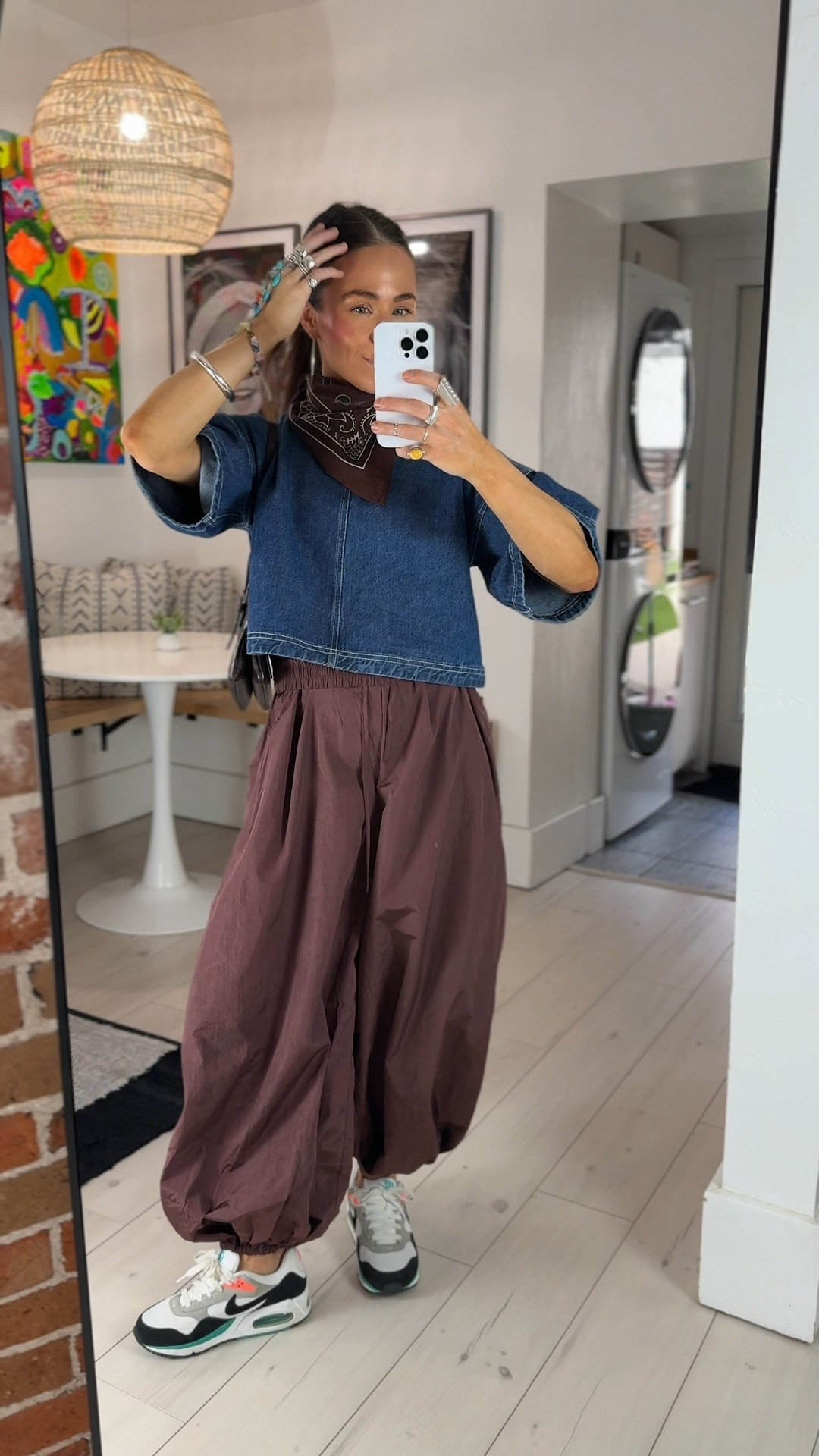 Balloon pants + denim top + sneakers 🤍 simple, playful, and effortless — my spring uniform for brunch or errands.

5’3, XS in everything 

#LTKActive #LTKPetite #LTKootd