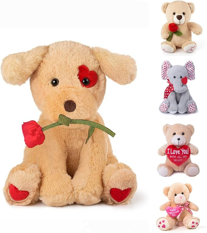 GSUIVER 10" Valentine's Day Valentines Gift for Children Kids, Girlfriend, Boyfriend, Plush Stuff... | Amazon (US)