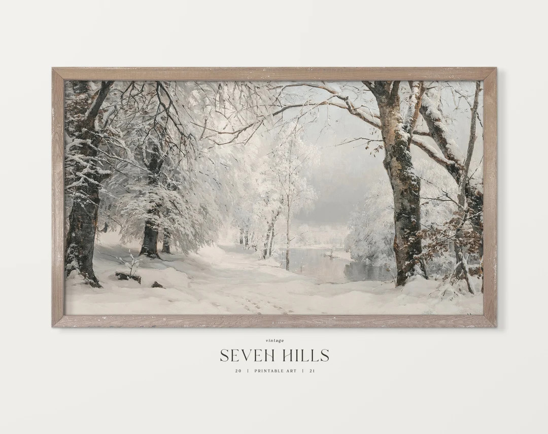 Landscape Frame TV Art Winter Samsung Frame TV Cabin Digital - Etsy | Etsy (US)