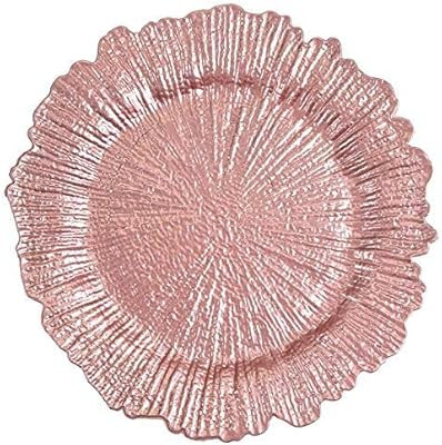 Tiger Chef Charger Plates - Pink Plate Chargers for Dinner Plates - Wedding Décor Place Setting ... | Amazon (US)