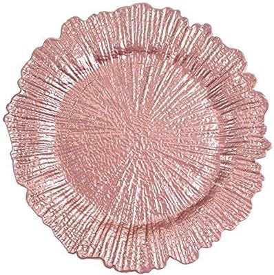 Tiger Chef Charger Plates - Pink Plate Chargers for Dinner Plates - Wedding Décor Place Setting ... | Amazon (US)