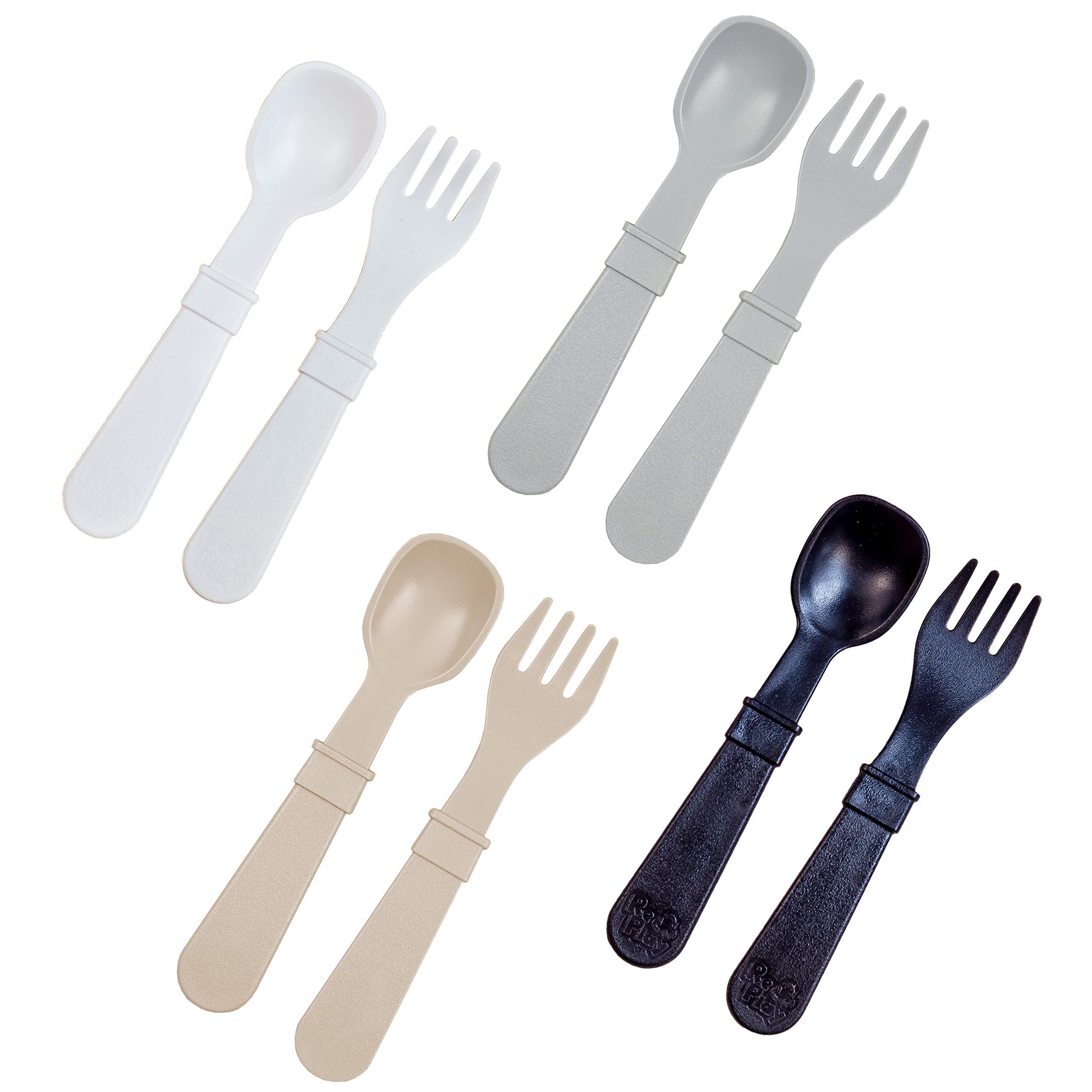 RE-PLAY Made in USA 8pk Toddler Feeding Spoon and Fork Set| Made from BPA Free Eco Friendly Recycled | Amazon (US)
