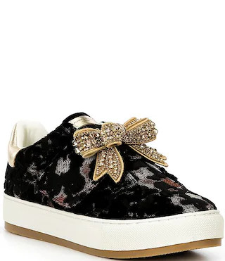 Laney Crystal Embellished Bow Platform Sneakers | Dillard's