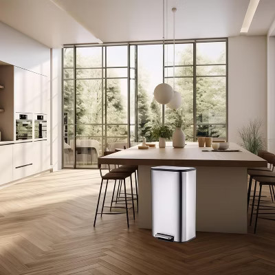 13.2 Gal/50L Trash Can, Rectangular Stainless Steel Trash Can with Recycling Bin, Fingerprint-Resistant,with Removable Inner Buckets | Target