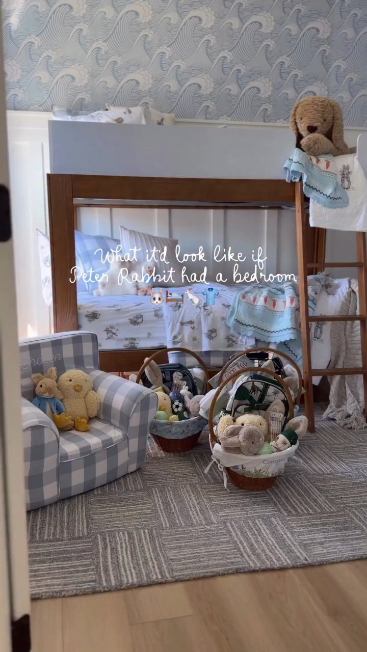 Peter Rabbit, a beloved Easter favorite in our home, hopped into the boys’ bedroom for a Spring refresh from our favorite, @potterybarnkids!🐰🐰🐰 The boys always love when I decorate their rooms for holidays & seasons but I think this Spring’s refresh just might be their favorite! The character detailing on the sheets of their favorite shenanigan rabbit, the soft plushy throw personalized with each of their names, a new cover on their Anywhere Chair, and a bookshelf full of their favorites gave this room the perfect boyish Spring refresh for our guys! 

Comment SHOP for the links to the boys’ sweet Spring bedroom from PBK!!

#myPBK #LoveMyPBK #easterbasketstuffers #easterbasketideas #easterbaskets