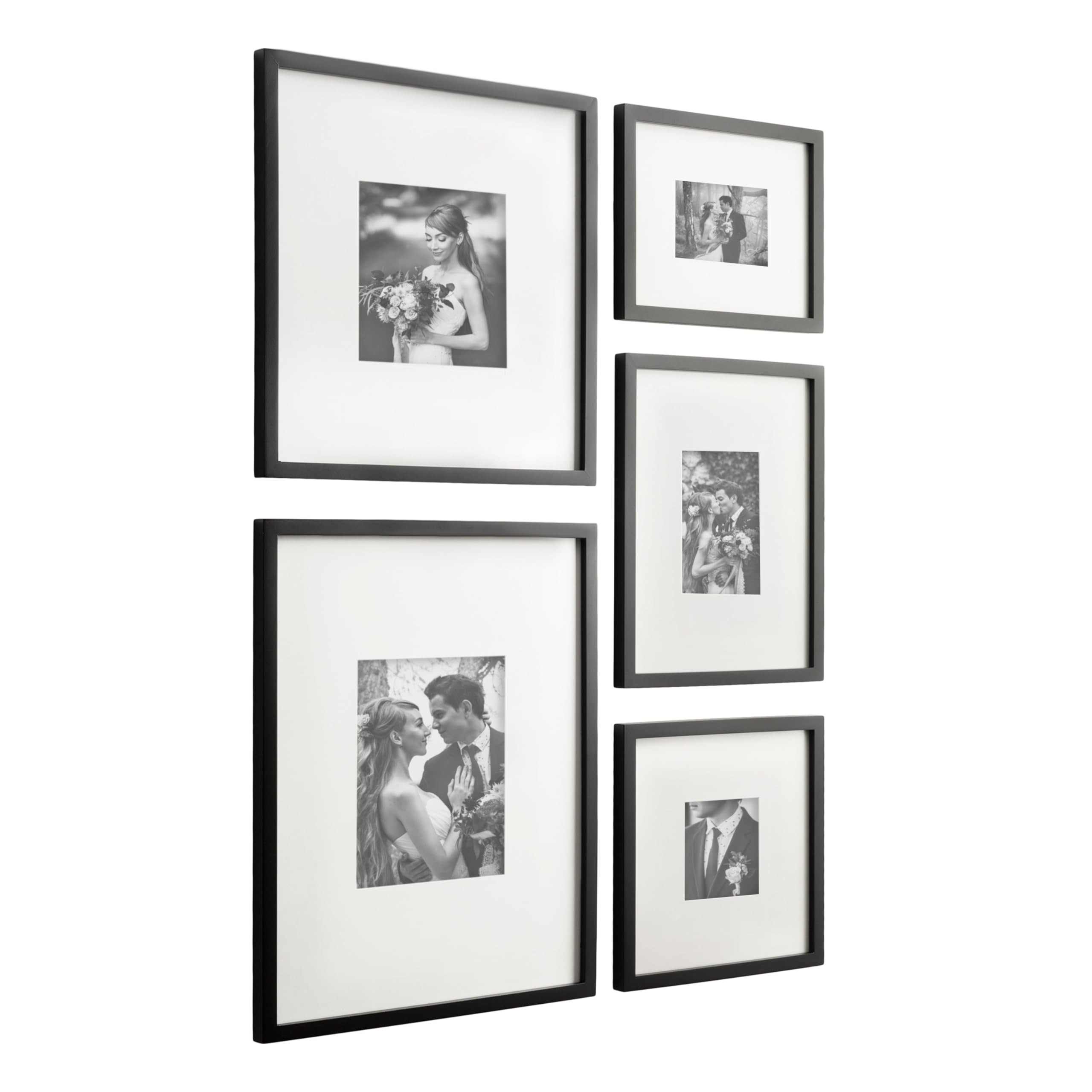 Kate and Laurel Gallery Contemporary Rectangle Picture Frame Set of 5, Varying Sizes, Black, Mode... | Amazon (US)