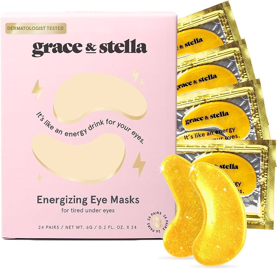 Under Eye Mask (Gold, 24 Pairs) Reduce Dark Circles, Puffy Eyes, Undereye Bags, Wrinkles - Gel Un... | Amazon (US)