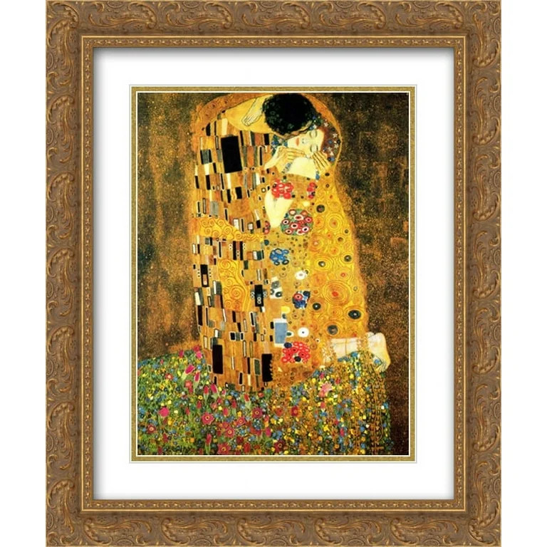 The Kiss, c.1908 2x Matted 15x18 Gold Ornate Framed Art Print by Gustav Klimt | Walmart (US)