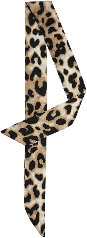 Allegra K Skinny Scarf Womens Thin Long Neckscarf Fashion Leopard Print Hairband Waistband Bag Ha... | Amazon (US)