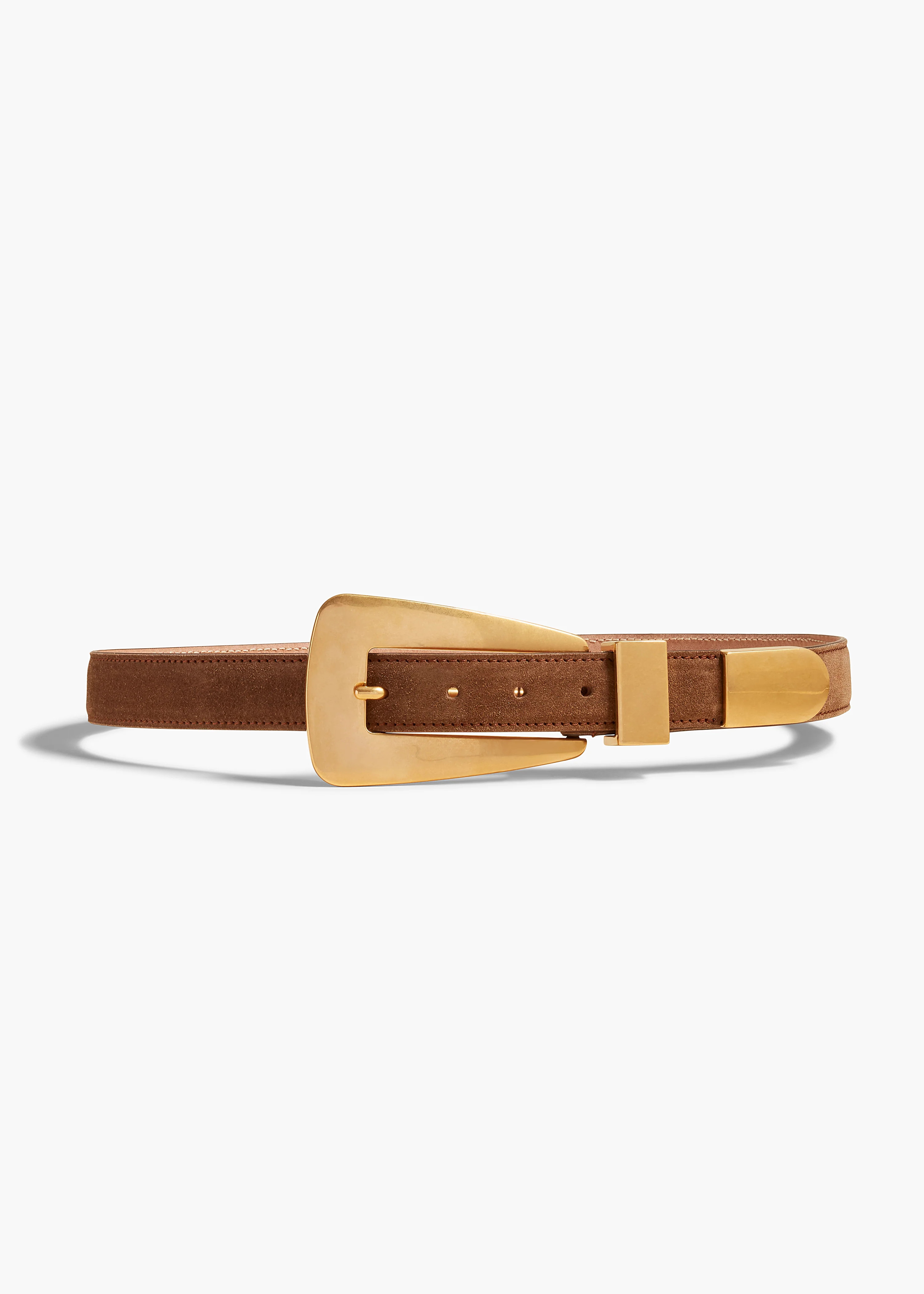 Lucca Belt in Mud Suede with Antique Gold | Khaite