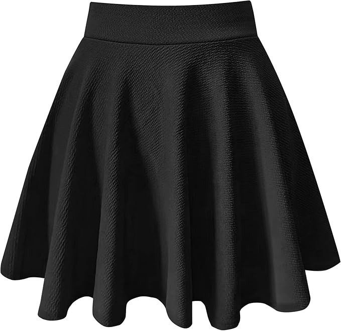 PUKAVT Women's Basic Casual Skirts A-Line Mini Flared Stretchy Skater Party Skirt | Amazon (US)