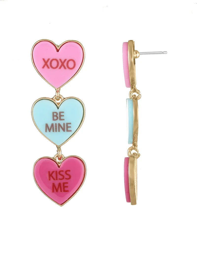 Way to Celebrate Valentine's Day Candy Heart Earrings, 1 Pair | Walmart (US)