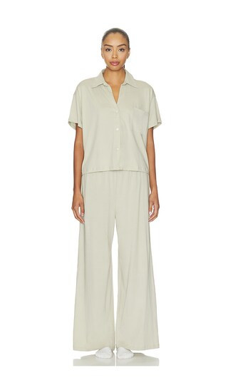 eberjey Pima Pant Pajama Set in Olive. - size S | Revolve Clothing (Global)