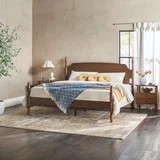 Traditional Walker Edison Easy Assembly Solid Wood Vivienne King Bed - Dark Brown | Walmart (US)