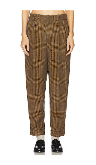 Cropped Flat Front Pants in 1743 Olive & Tan | Revolve Clothing (Global)