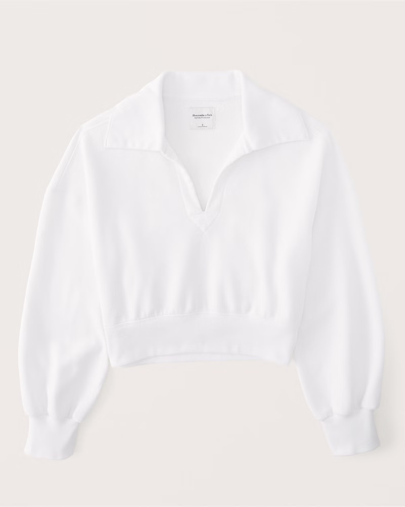 Women's Drama Collar V-Neck Sweatshirt | Women's Tops | Abercrombie.com | Abercrombie & Fitch (US)