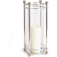 Napa LAUREN HURRICANE LARGE Candleholder, Aluminum/Glass in Silver by DecoratorsBest | DecoratorsBest