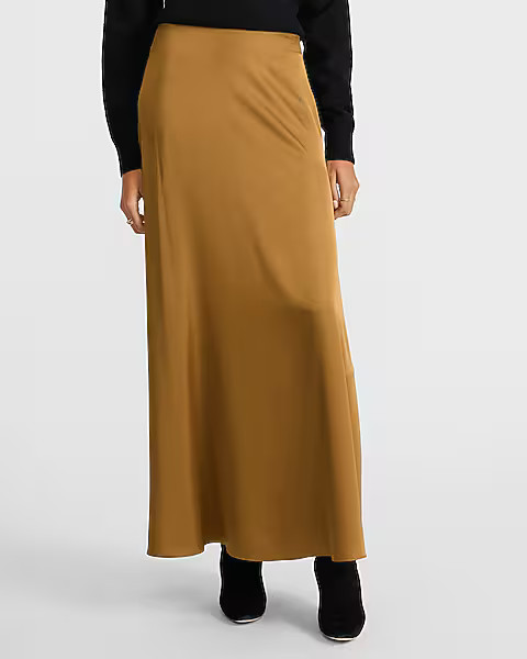 Satin High Waisted Maxi Skirt | Express