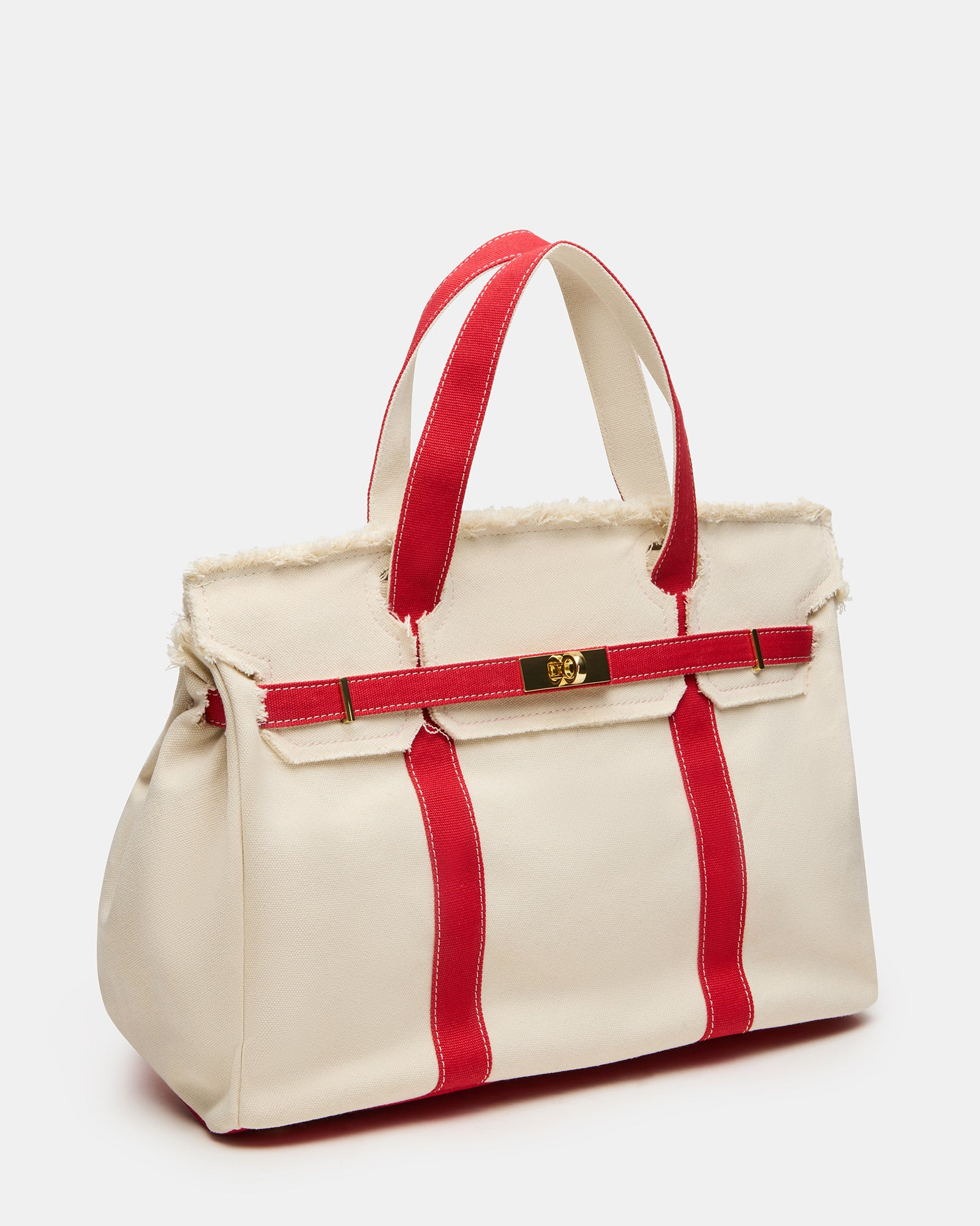 NADYA Red Canvas Tote Handbag | Steve Madden (US)