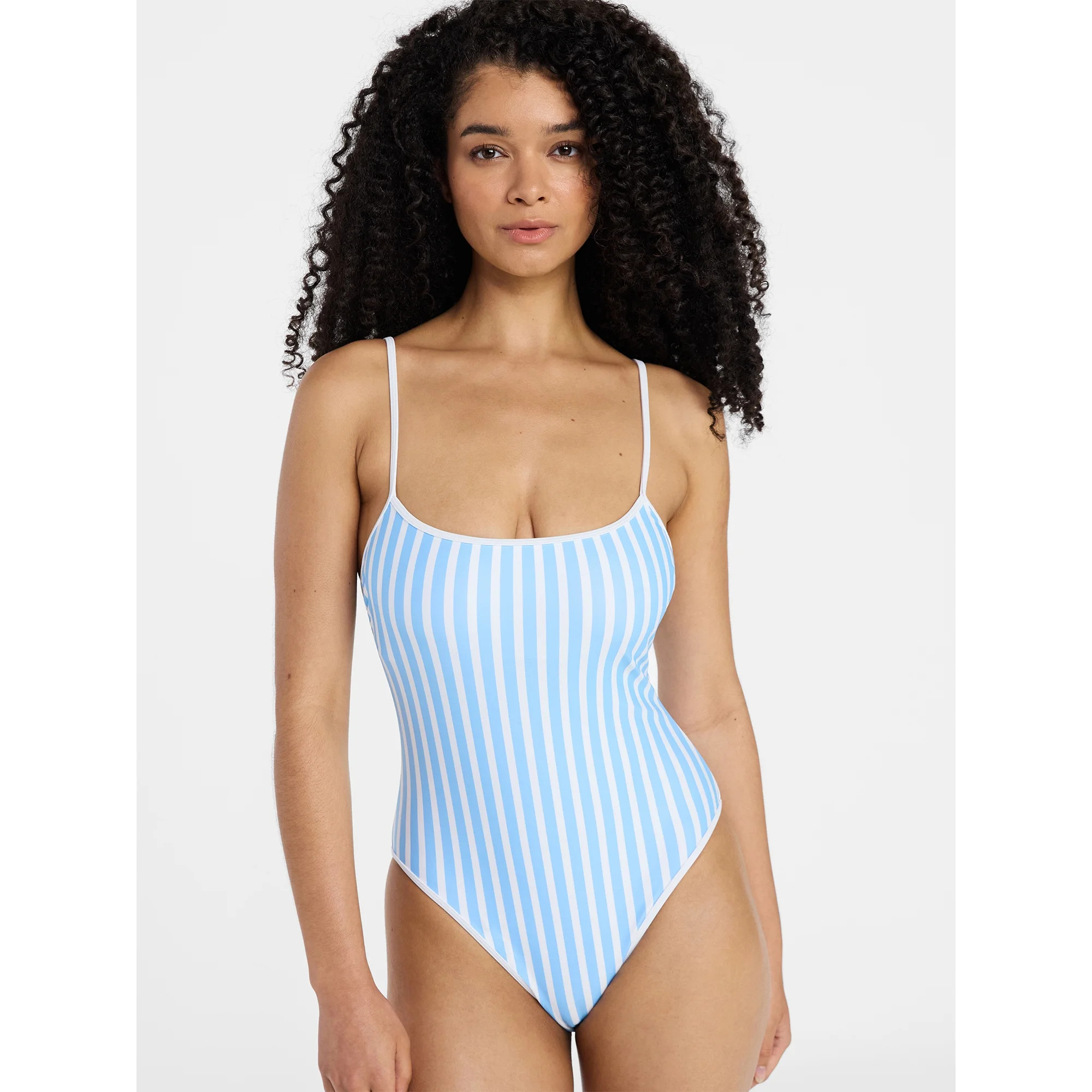 No Boundaries Sporty Stripe One-Piece Swimsuit, Women’s XXS-XXL | Walmart (US)