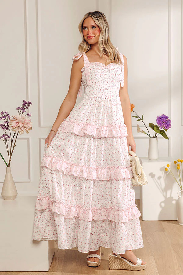 Grace In Bloom Floral Tiered Maxi Dress | Impressions Online Boutique