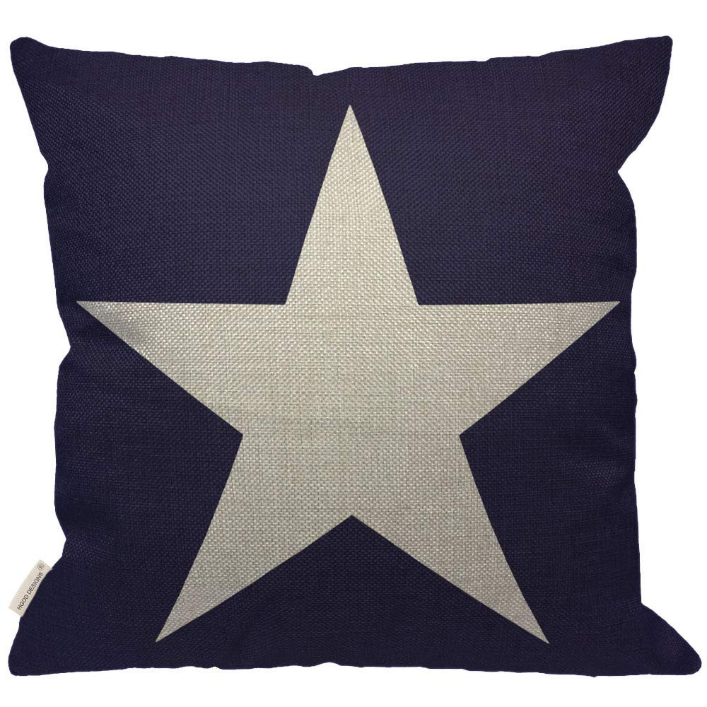 HGOD DESIGNS Blue Star Throw Pillow Cover,Abstract USA Star Design on The Blue Background Decorat... | Amazon (US)