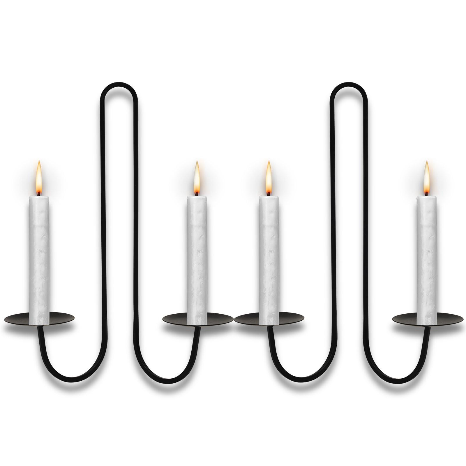 Metal Wall Candle Sconces Holder - Modern Candle Sconces Wall Decor Set of 2, Hanging Wall Candle... | Amazon (US)