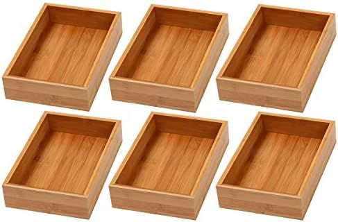 YBM Home Bamboo Drawer Organizer Storage Box for Kitchen Drawer, Junk Drawer, Office, Bedroom, Child | Amazon (US)