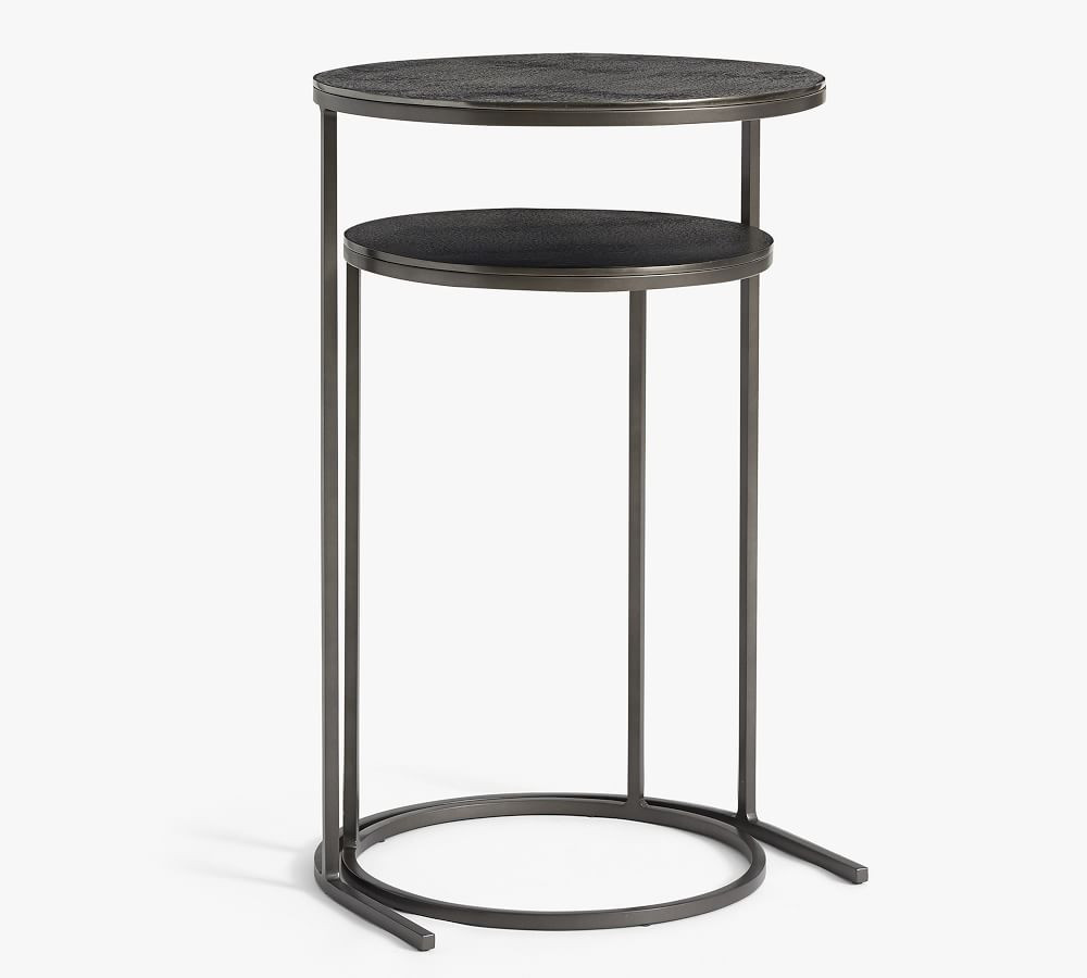Duke 19" Round Metal Nesting Nightstand | Pottery Barn (US)