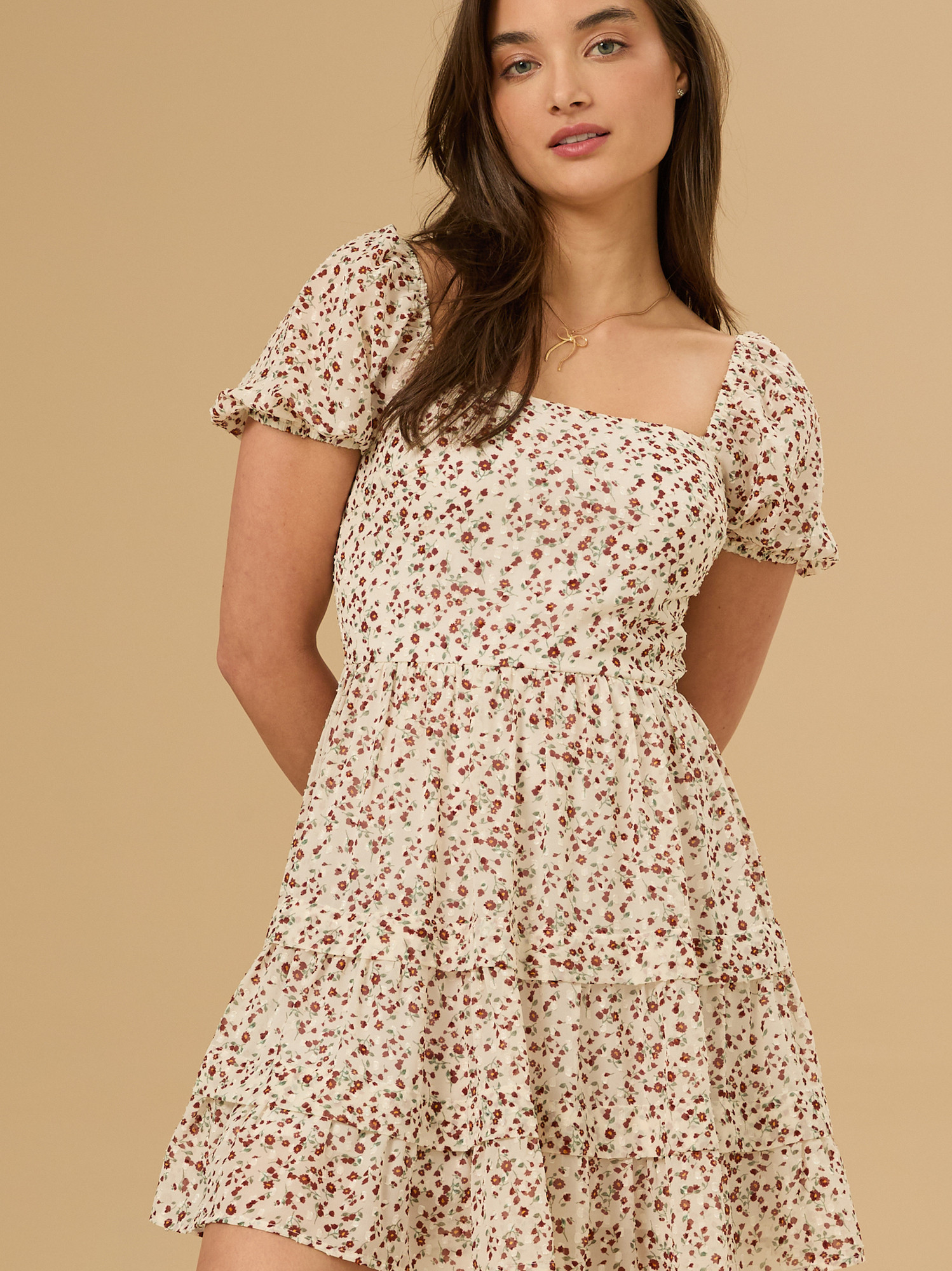 Rosalie Floral Mini Dress in White | Altar'd State | Altar'd State