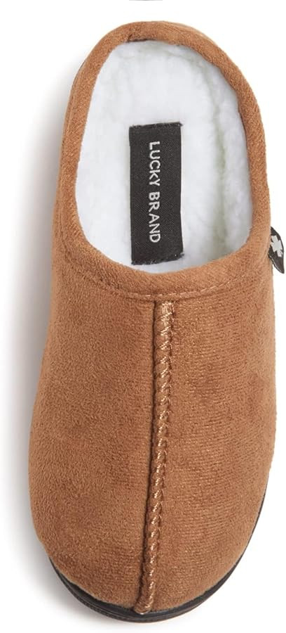 Lucky Brand Boys Memory Foam Microsuede Sherpa Clog Slippers, Fuzzy Non Slip Indoor Outdoor House... | Amazon (US)