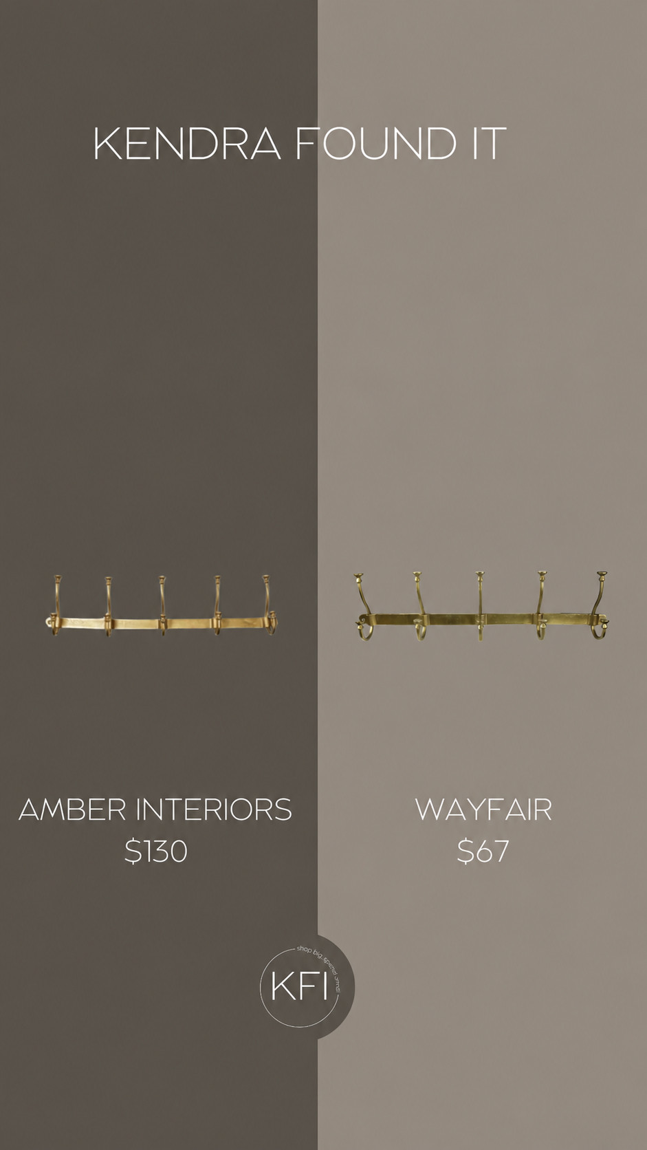 Amber interior Montana wall hook dupe! This is giving Amber Interiors Montana Wall Hook energy without the price. It's a wall hook rack from Wayfair by The Twillery Co., five hooks, brass-plated finish, and it's $67 versus $130 for the Amber Interiors version. It would be so good in an entryway or mudroom for coats, bags, and hats. Both linked here. 

 #LTKfamily #LTKsale

#LTKSaleAlert #LTKHome