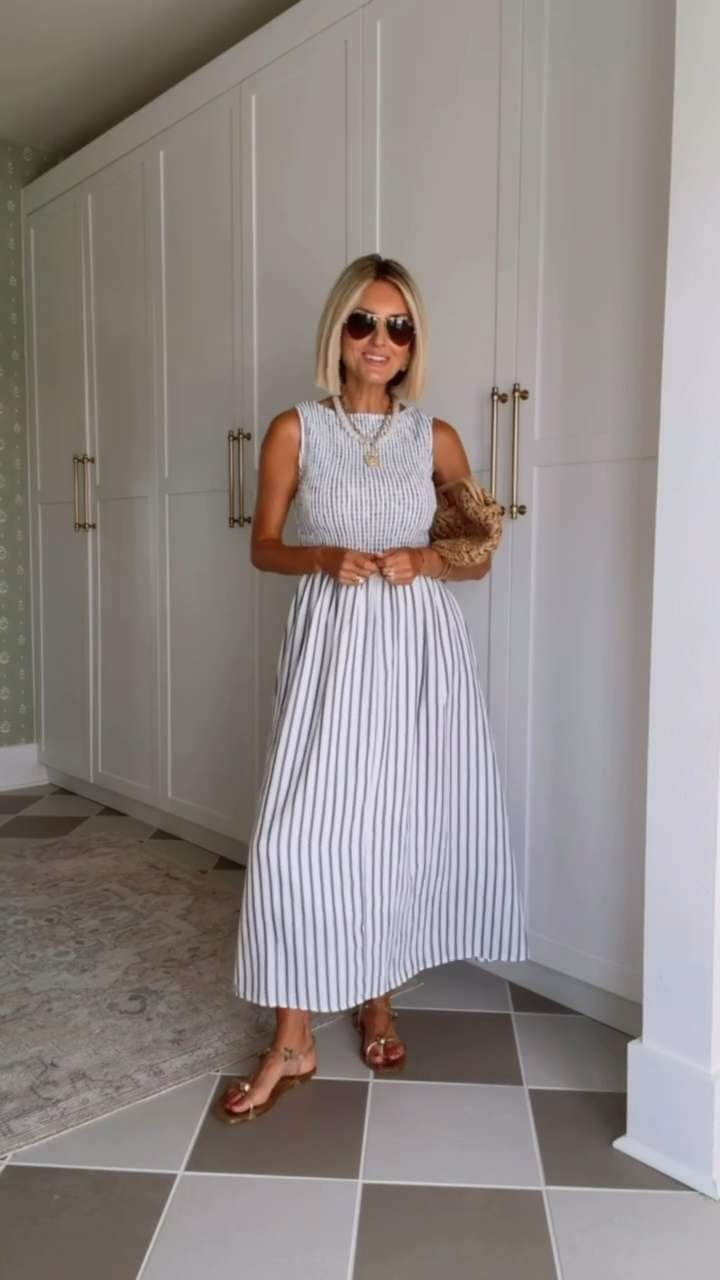 This dress reminds me of another a dress I've seen that was at a much higher price point! This is such a great dress that you can wear for both work or play! Wearing S!

Loverly Grey, Amazon, summer dress, vacation looks, summer workwear, striped dress 

 #LTKSeasonal