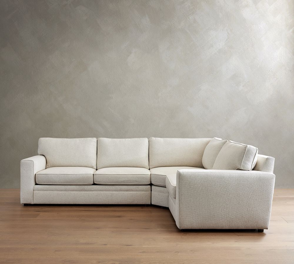 Pearce Square Arm 3-Piece Wedge Sectional (118"–126.5") | Pottery Barn (US)