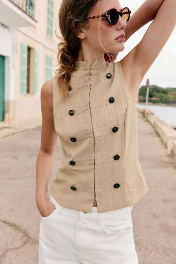 SLEEVELESS BUTTON SHIRT | Zara UK